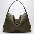 NO FERRAGAMO  LARGE OLIVE GREEN LEATHER TOTE BAG