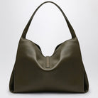 NO FERRAGAMO  LARGE OLIVE GREEN LEATHER TOTE BAG