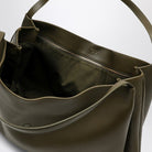 NO FERRAGAMO  LARGE OLIVE GREEN LEATHER TOTE BAG