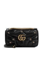 GG Marmont Crossbody Bag in black leather with gold hardware