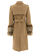 Beige BURBERRY TRENCHCOAT WITH CUFF DETAILS