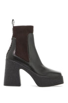 2040 STELLA MCCARTNEY SKYLA SOCK ANKLE BOOTS WITH HEEL