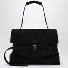 0555 MOSCHINO COUTURE  SMALL BLACK SUEDE SHOULDER BAG