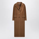 A1306 TAGLIATORE  BEIGE SINGLE-BREASTED COAT IN ANGORA BLEND