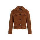 KB314 TOM FORD CROPPED LEATHER JACKET