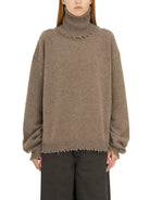 Brown UMA WANG MAGLIONE COLLO ALTO IN CASHMERE