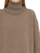 Brown UMA WANG MAGLIONE COLLO ALTO IN CASHMERE