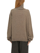 Brown UMA WANG MAGLIONE COLLO ALTO IN CASHMERE