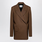 215 JIL SANDER  BROWN WOOL DOUBLE-BREASTED JACKET