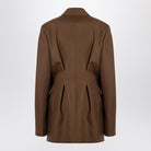 215 JIL SANDER  BROWN WOOL DOUBLE-BREASTED JACKET