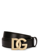 80999 Dolce 
Gabbana NARROW LOGO BELT BLACK