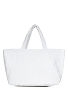 WHITE DSQUARED2 TWIN BEACH LOGO SHOPPING BAG