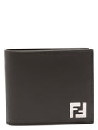 F1Q1C FENDI FF LOGO PLAQUE LEATHER WALLET