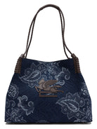 Blue ETRO MEDIUM LIBRA SHOPPER BAG