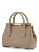 8I399 DOLCE 
GABBANA TAUPE LEATHER HANDBAG WITH LOCK