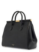 80999 DOLCE 
GABBANA BLACK CALFSKIN TOP HANDLE BAG WITH CLASSIC AND STRUCTURED SHOULDER STRAP