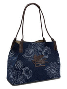 Blue ETRO MEDIUM LIBRA SHOPPER BAG