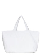 WHITE DSQUARED2 TWIN BEACH LOGO SHOPPING BAG