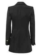 110 Elisabetta Franchi SATIN JACKET WITH LOGOED BUTTONS