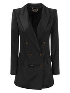 110 Elisabetta Franchi SATIN JACKET WITH LOGOED BUTTONS