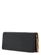 1N001 TOM FORD SHINY BLACK CROCODILE EFFECT CALFSKIN CLUTCH