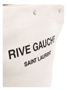 WHITE SAINT LAURENT RIVE GAUCHE LOGO PANIER TOTE BAG