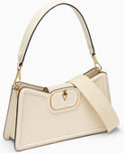 098 VALENTINO GARAVANI  VLOGO IVORY SHOULDER BAG IN GARNET CALFSKIN