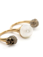 2375 ALEXANDER MCQUEEN PEARL N SKL DLB RING