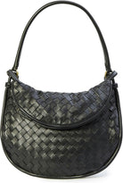 1019 BOTTEGA VENETA BLACK MEDIUM GEMELLI SHOULDER BAG