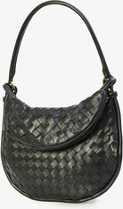 1019 BOTTEGA VENETA BLACK MEDIUM GEMELLI SHOULDER BAG