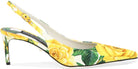 Yellow DOLCE 
GABBANA SLINGBACKS WITH FLORAL PRINT