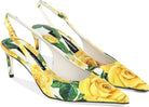 Yellow DOLCE 
GABBANA SLINGBACKS WITH FLORAL PRINT