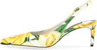 Yellow DOLCE 
GABBANA SLINGBACKS WITH FLORAL PRINT