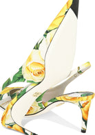 Yellow DOLCE 
GABBANA SLINGBACKS WITH FLORAL PRINT