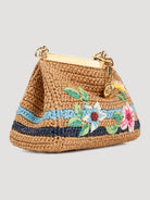 Y0412 ETRO EMBROIDERED VELA RAFFIA HANDBAG