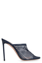 U563 BALLY CRYSTAL FISHNET LEATHER MULES