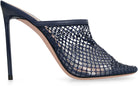 U563 BALLY CRYSTAL FISHNET LEATHER MULES