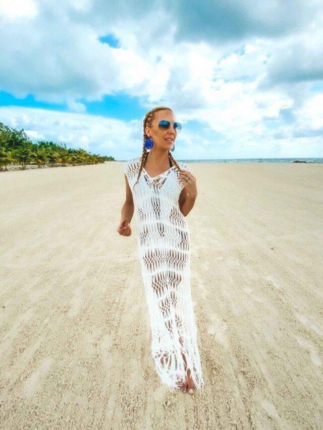 best crochet dress white maxi fashion blogger summer