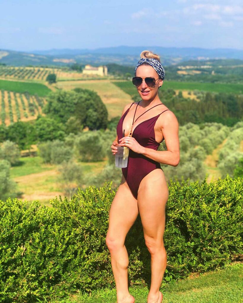 COMO Castello de Nero Tuscany view from hotel pool