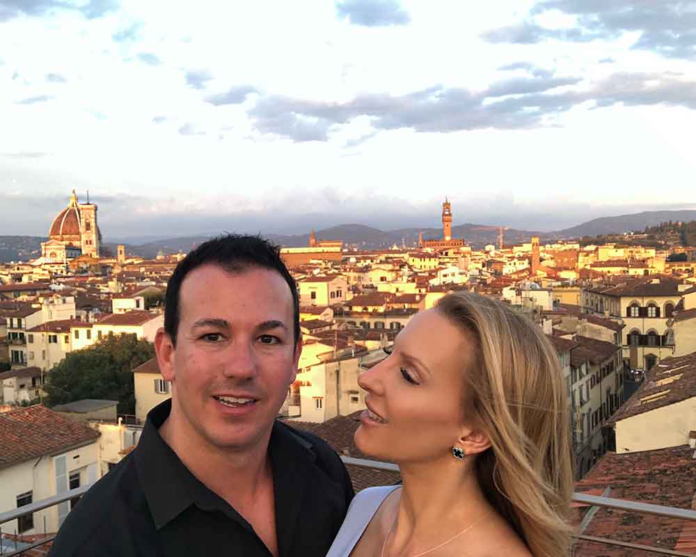 romantic couple florence rooftop panoramic views