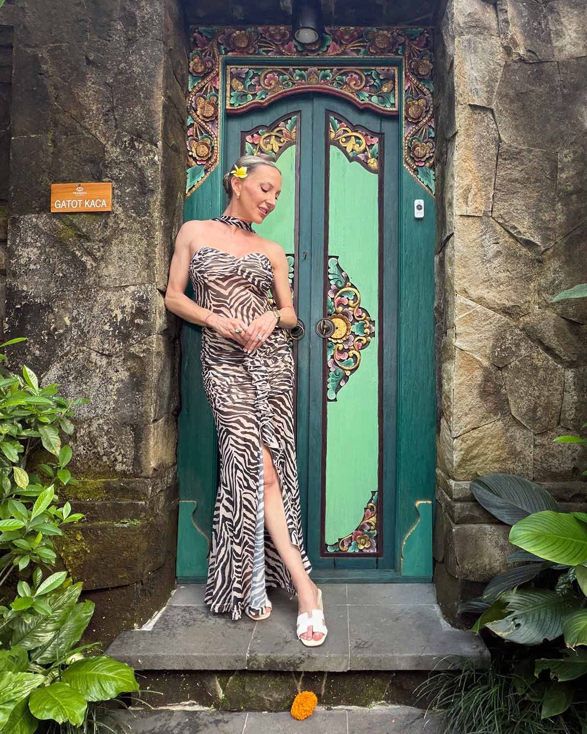 superdown dress revolve long animal print glamour gains