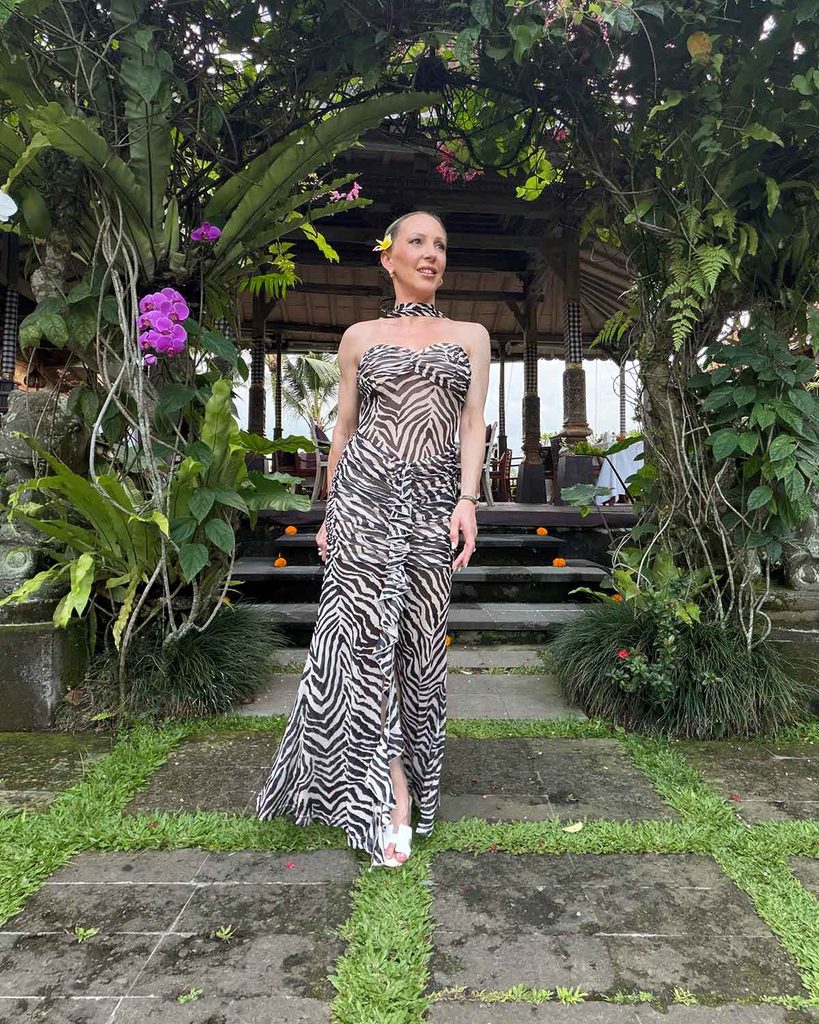 superdown strapless maxi dress in animal print
