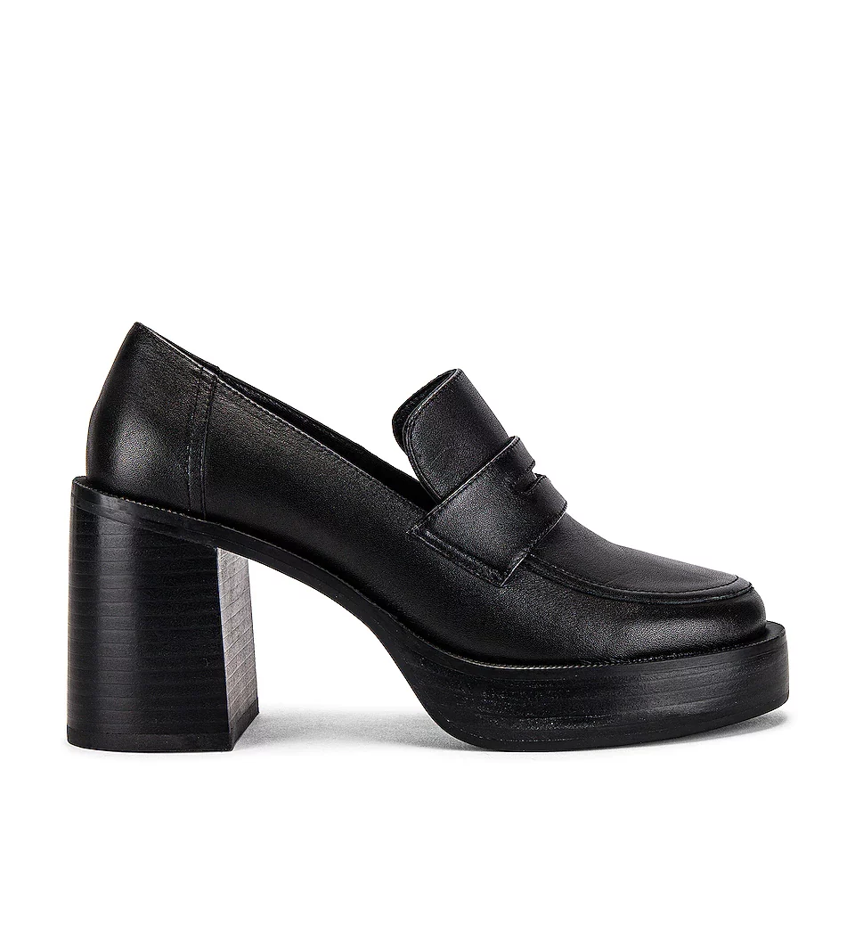 best platform loafers womens black