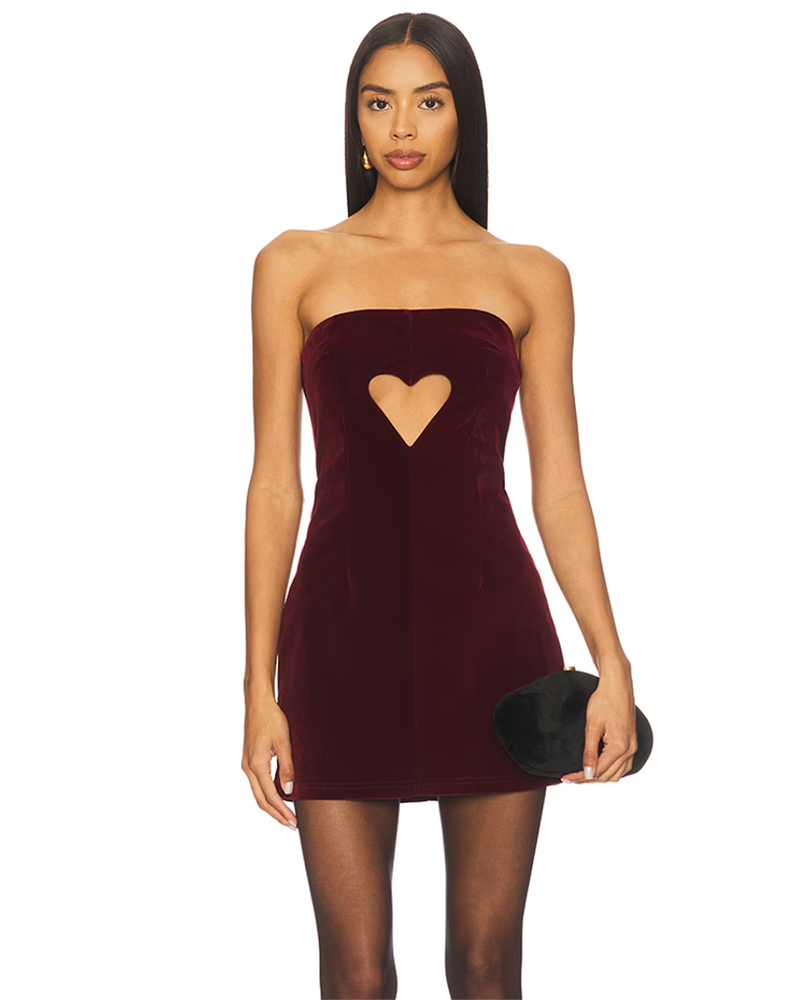 sexy valentines day dress heart burgundy