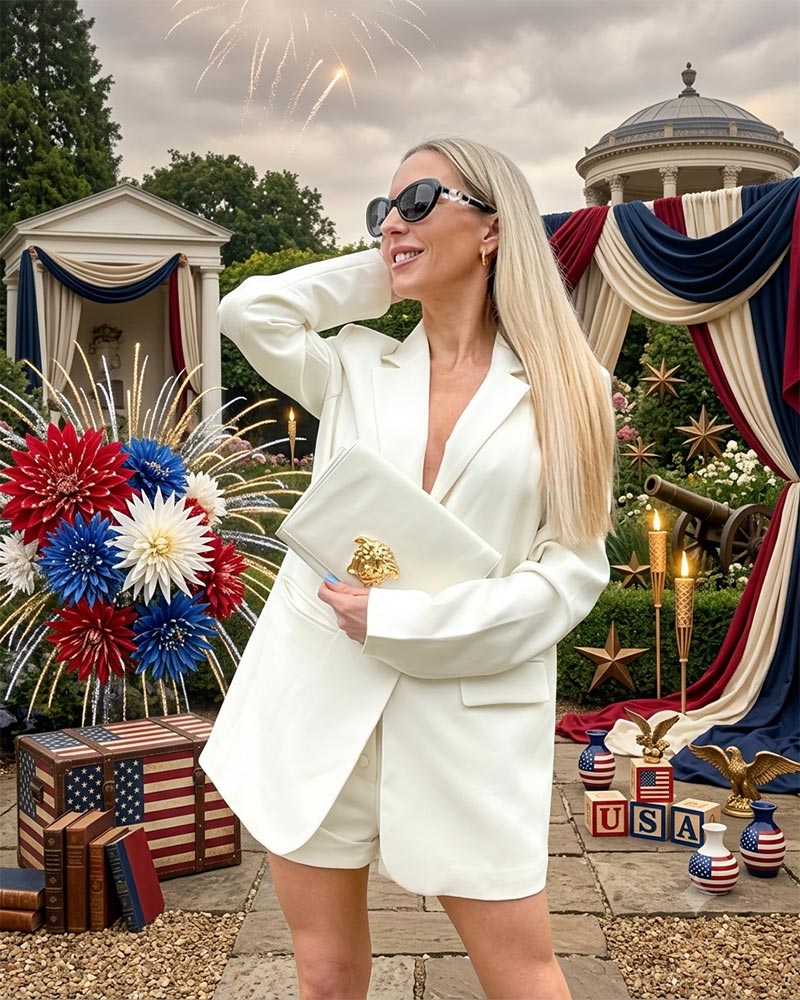 4 july outfit womens white shorts top