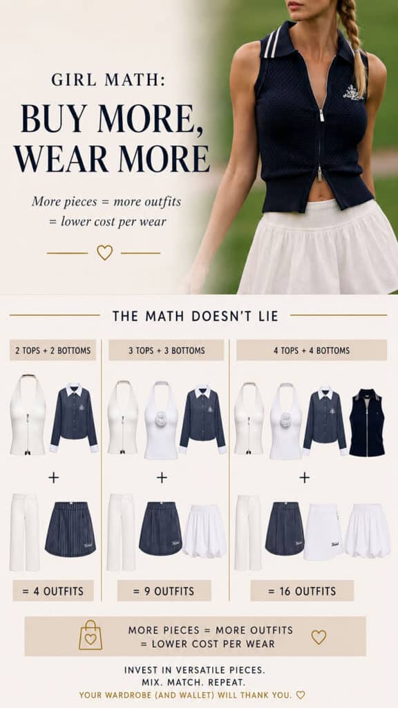 girl math shopping buy pieces mix match more outfits