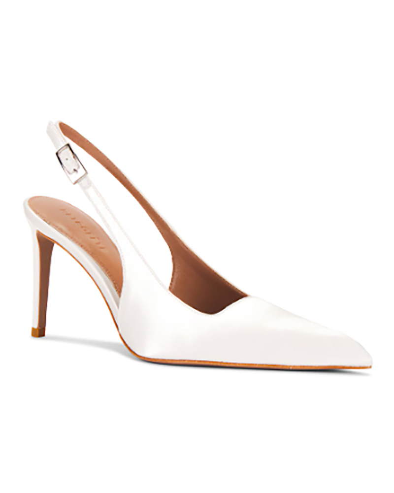 Oscars 2026 red carpet shoes white satin pumps