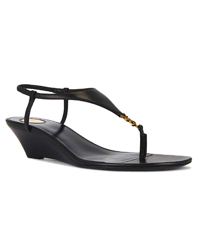 best wedge thong sandals 2026 black saint laurent