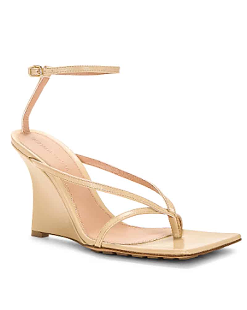 wedge thong sandals bottega veneta cane sugar beige