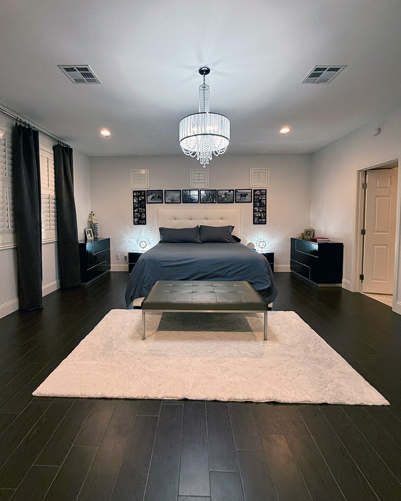 Helix Dusk Elite review black white grey bedroom